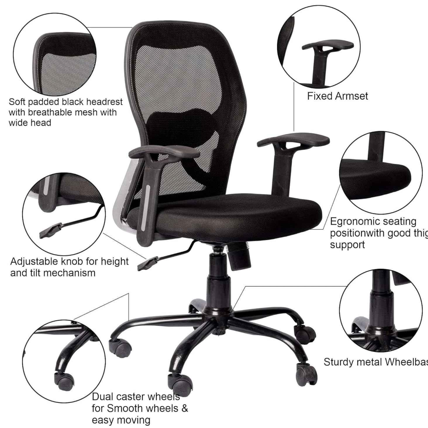 FLORA MEDIUM BACK CHAIR